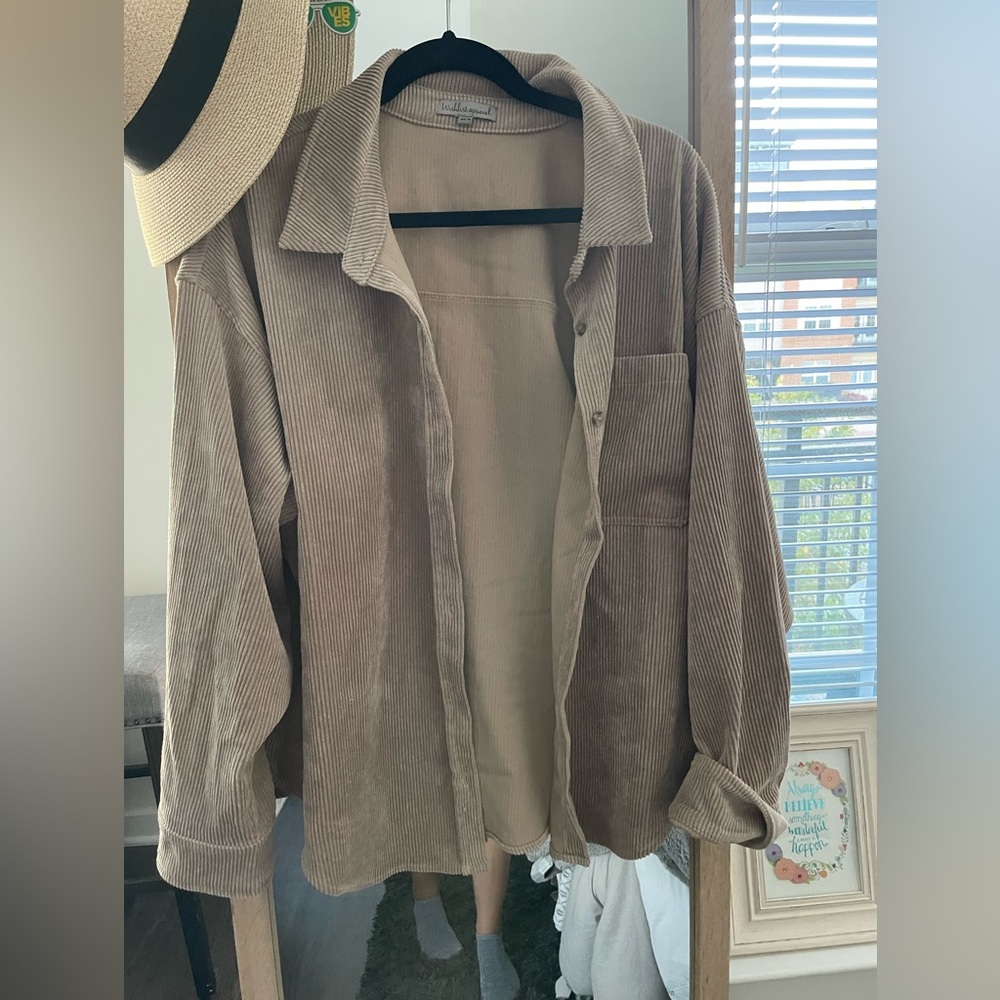 Fall Button Down Worn Once Taupe - image 2